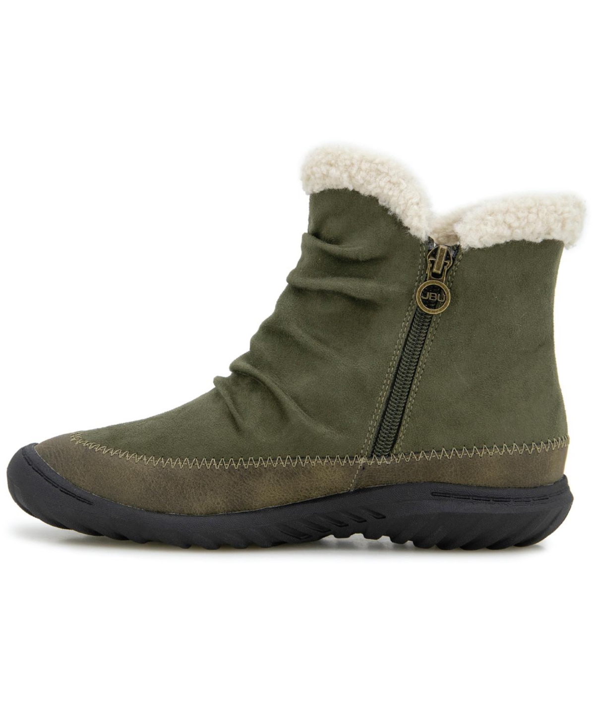 Jbu Women's Briar Cozy Casual Platform Booties In Green