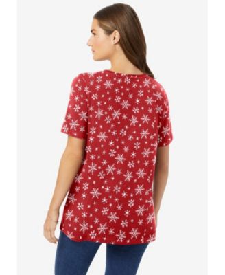 Women's Within Tops & Tees Perfect Printed Short-Sleeve Crewneck Tee