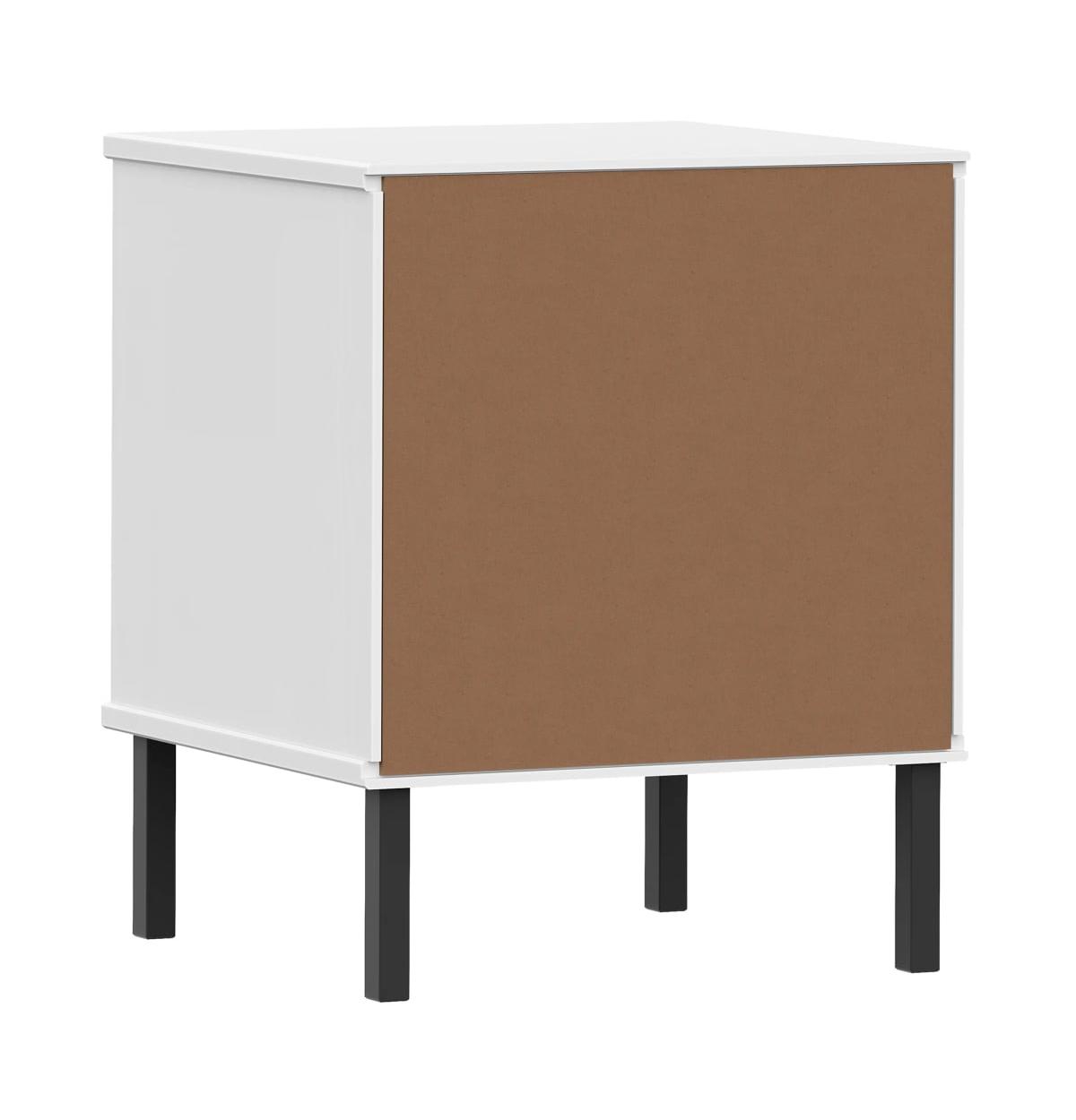 Bedside Cabinet White Solid pine wood Compact Bedside Cabinet