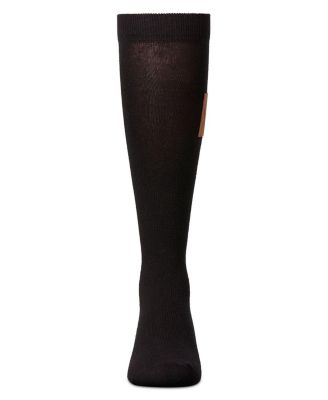 Little Girls Cork Heart Patch Tab Knee High Socks