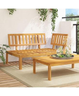Pallet Sofa Natural Wood Solid Acacia Wood Medium Modular