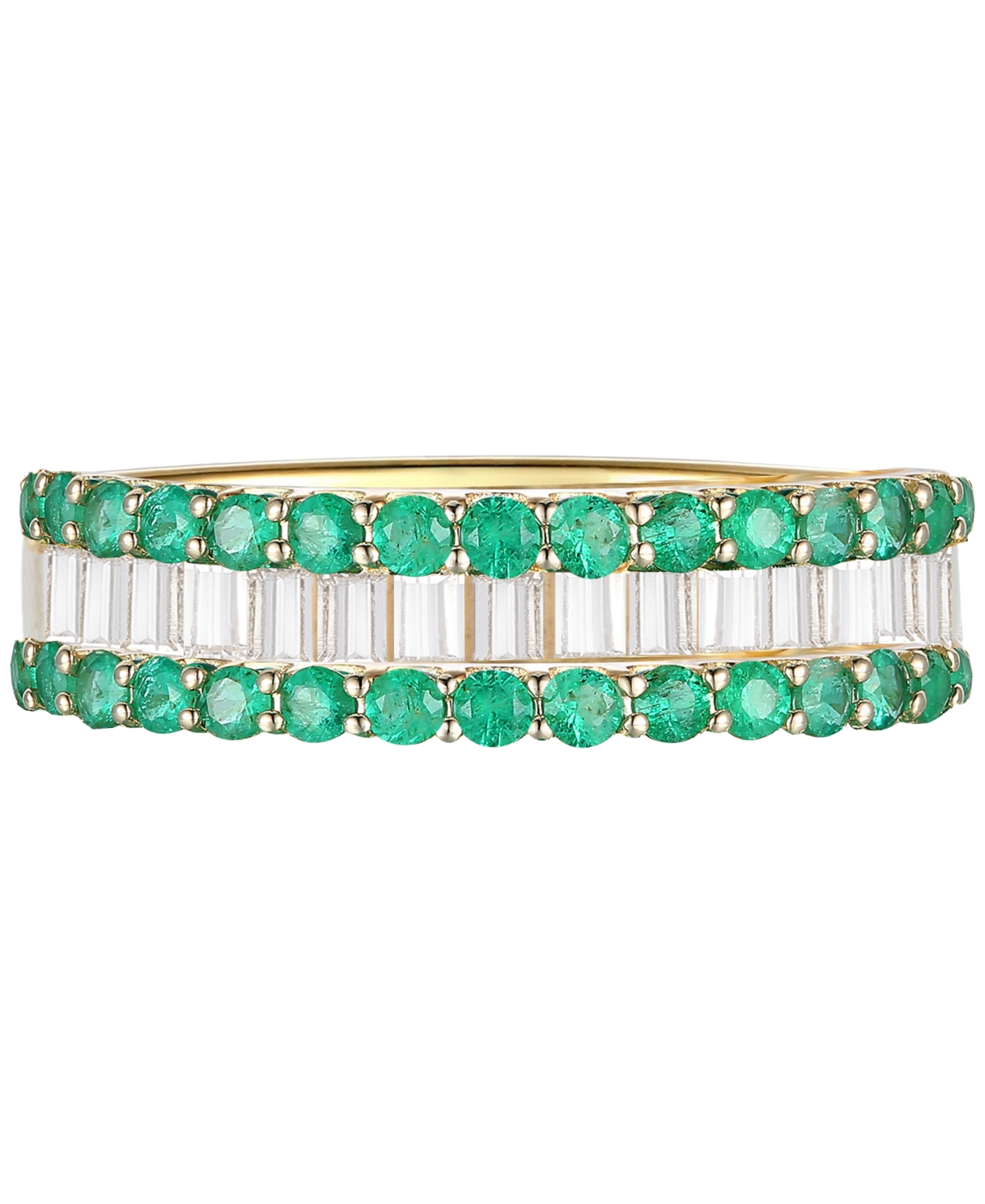 Macy's Gemstone And Diamond Ring (1/4 Ct. T.w.) In 14k Gold And White Gold In Multi