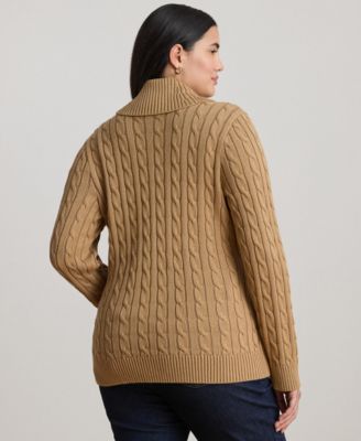 Plus Size Long-Sleeve Buckled Sweater