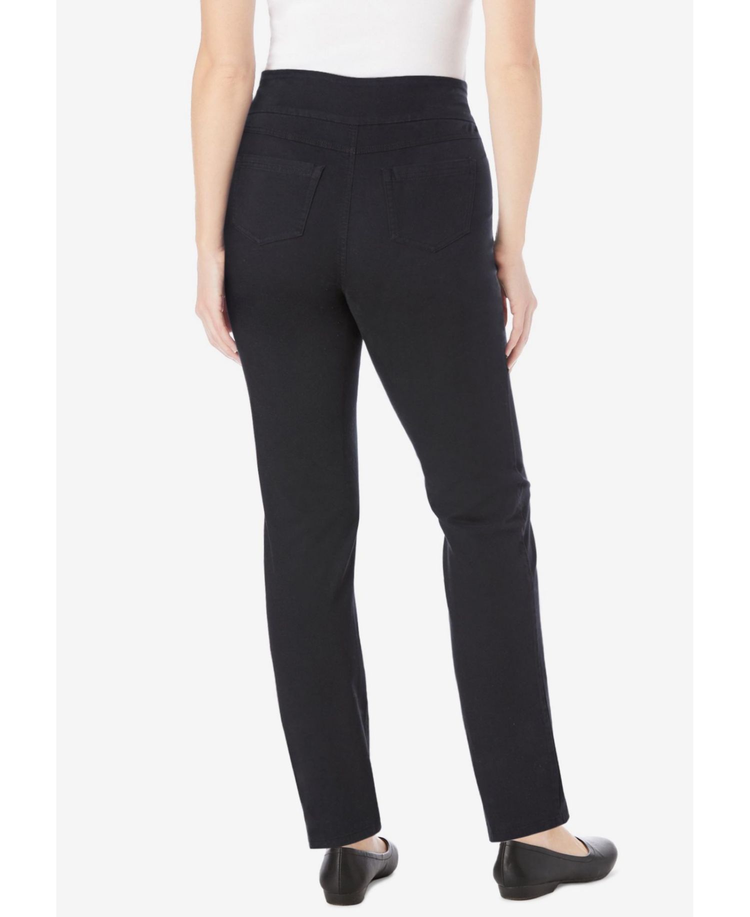 Women's Within Tall Flex-Fit Pull-On Straight-Leg Gap-Free Stretch Denim Jeans.