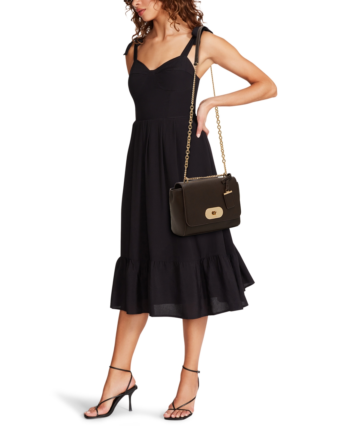 Anne Klein Flap Small Shoulder Bag In Brown