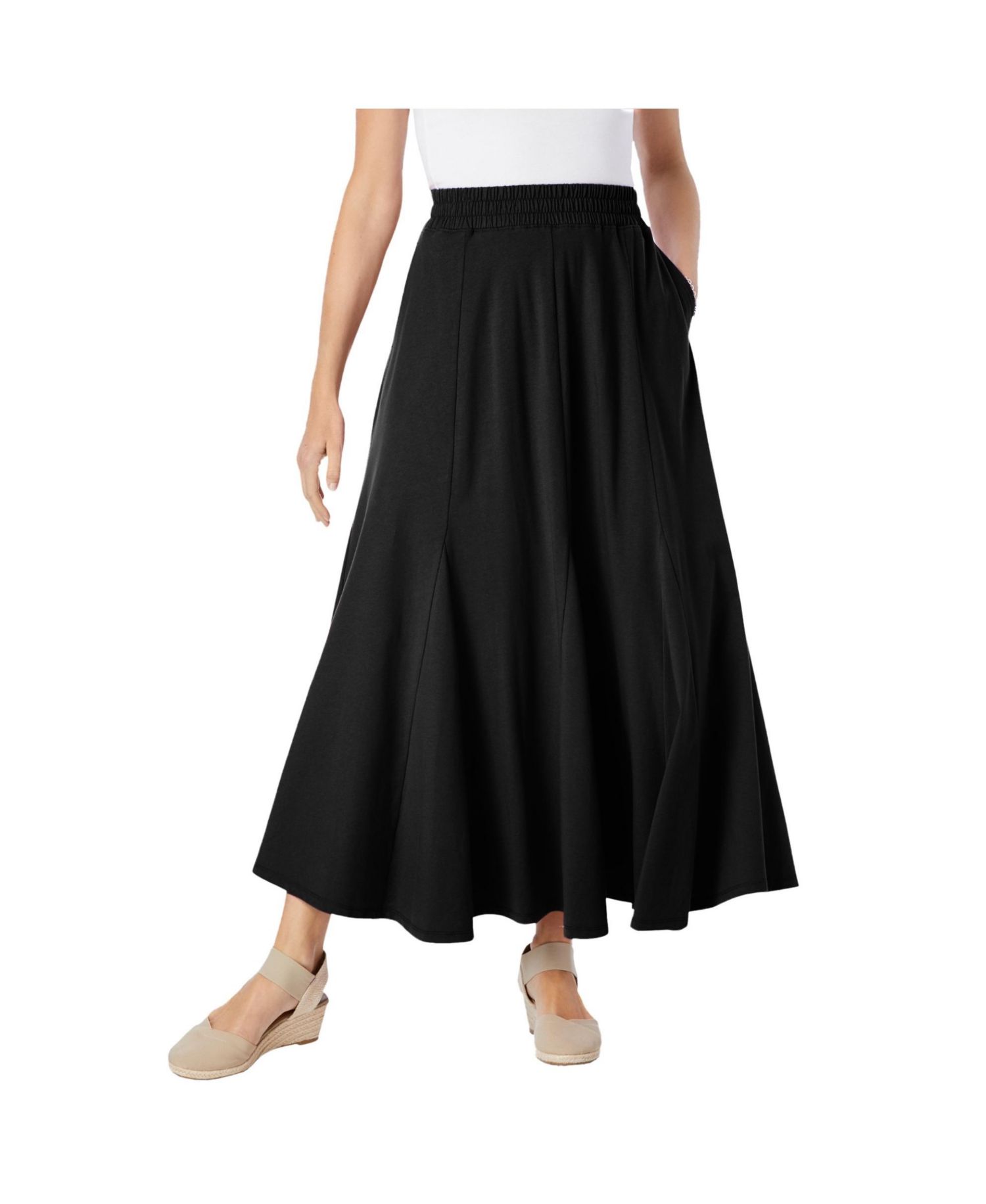 Plus Size Within Wide Elastic Waist Skirt