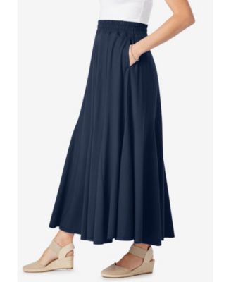 Plus Size Wide Elastic Waist Skirt