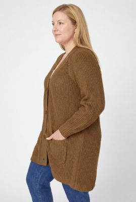 Women's Within Button-Front Shaker Cardigan Sweater
