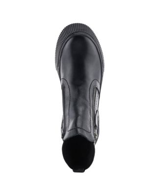 Kelko Leather Bootie with Decorative Zipper, Removable Insole, and Sporty Sole