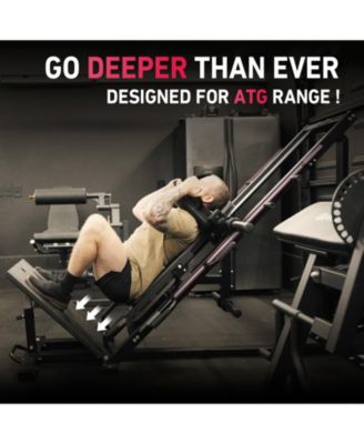 Leg Press Hack Squat Machine Combo, Leg Exercise Machine with Linear Bearing, 45-Degree Lower Body Special with Weight Storage for Quads, Hamstring, Glutes, Calves