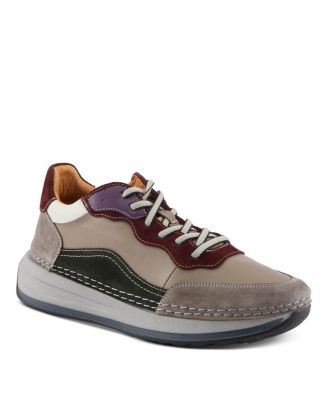 Booker Women's Fashion Sneaker with Leather Upper