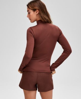 Women's Mock-Neck Jersey Long-Sleeve Top, Macy's Exclusive