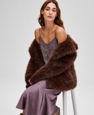 Women's Shaggy Faux-Fur Jacket, Exclusively at Macy's