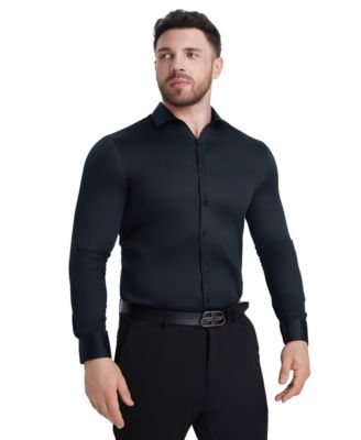 Solid Sateen Slim Fit Dress Shirt