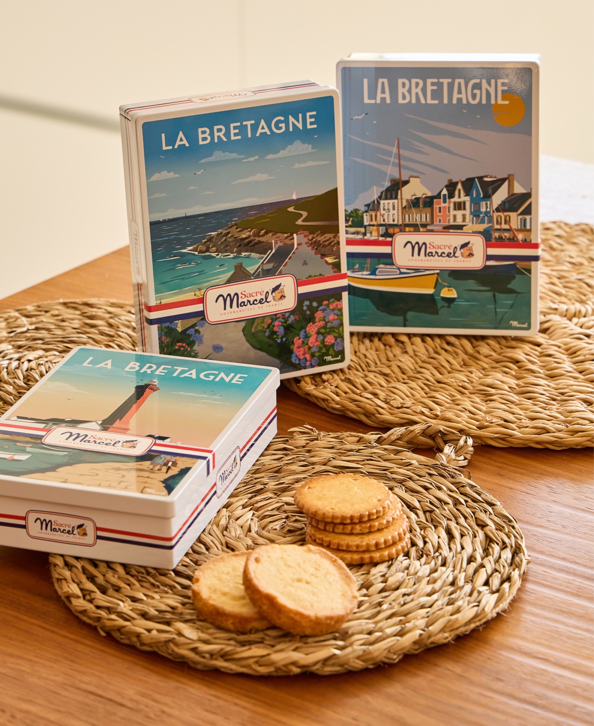 Maxim's De Paris Sacre Marcel Brittany Harbour Tin With Breton Butter Shortbreads, 5.2oz In Transparent