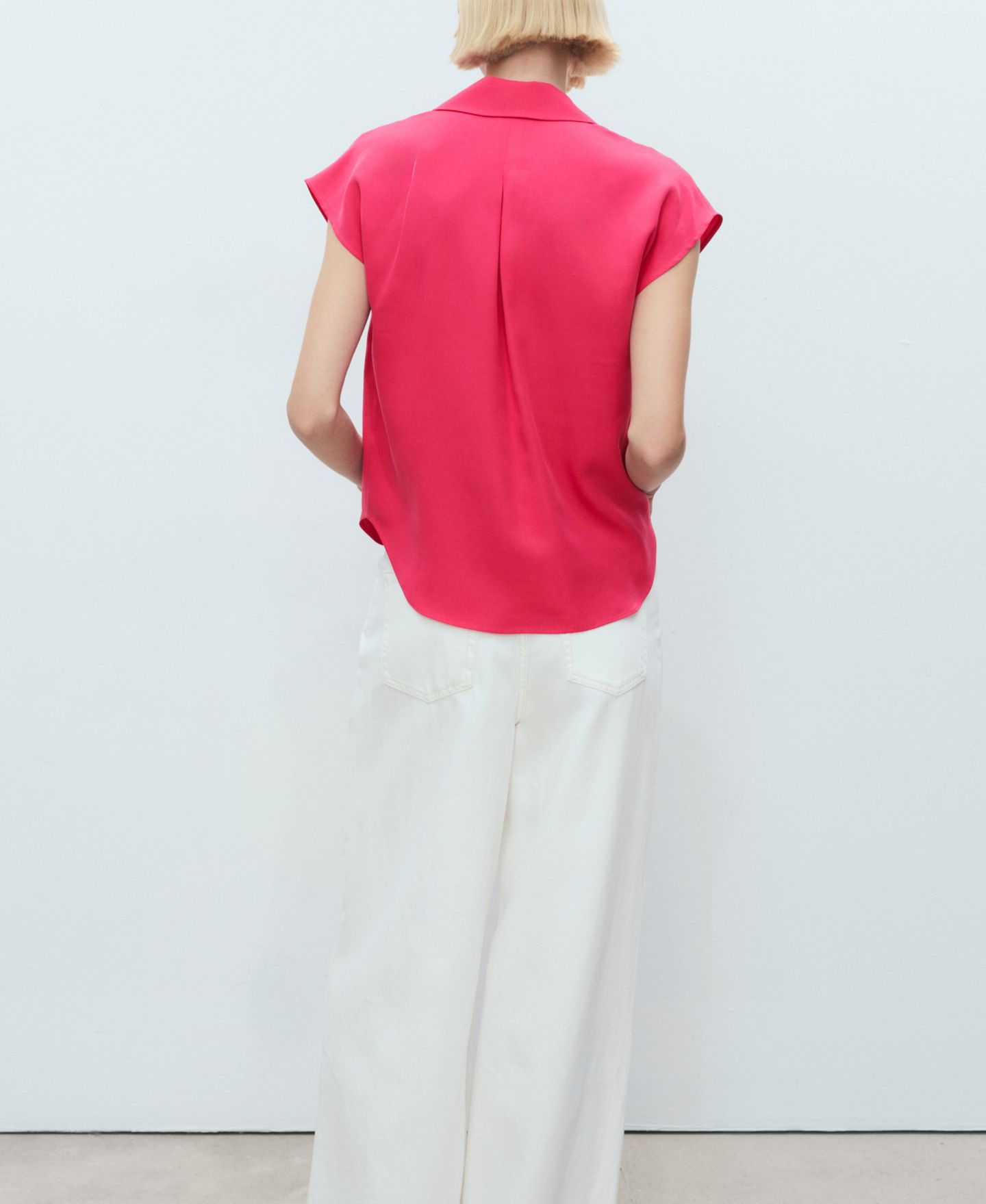 Женская рубашка Mango Lyocell Sleeveless, цвет: Клубничный — фото 2