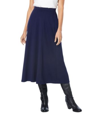 Plus Size Ponte Knit A-Line Skirt