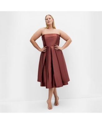 Plus Size Tiffany Strapless Midi Dress