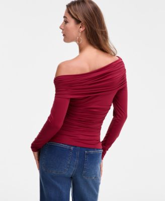 Women's Off-The-Shoulder Ruched Knit Top, Macy's Exclusive
