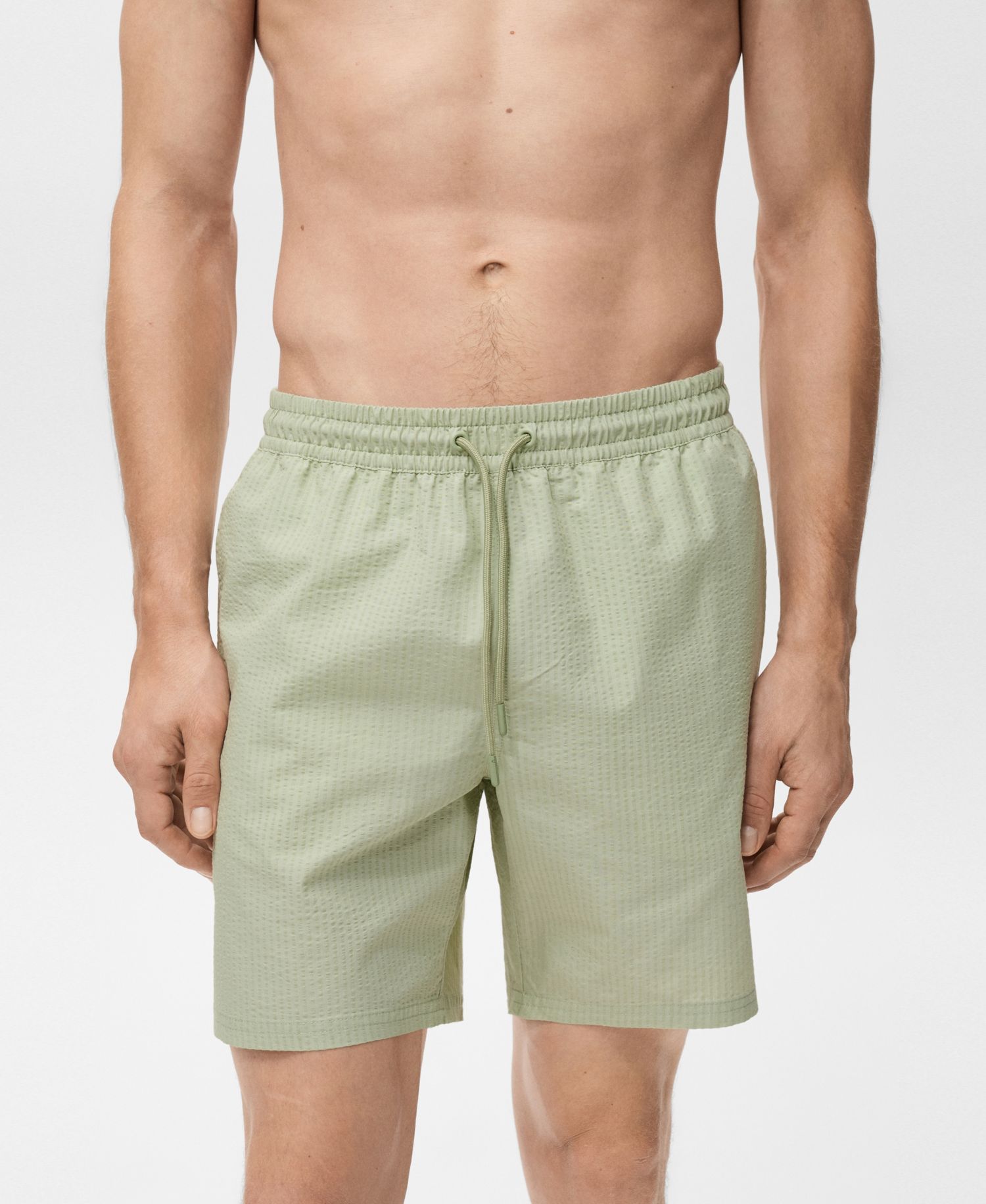 Men's Seersucker Swimming Trunks