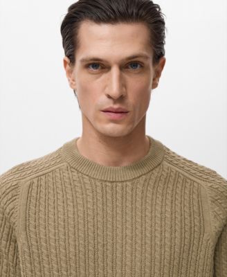 Men's Cotton Braided Sweater