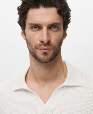 Men's Knitted Structured Polo Sweater