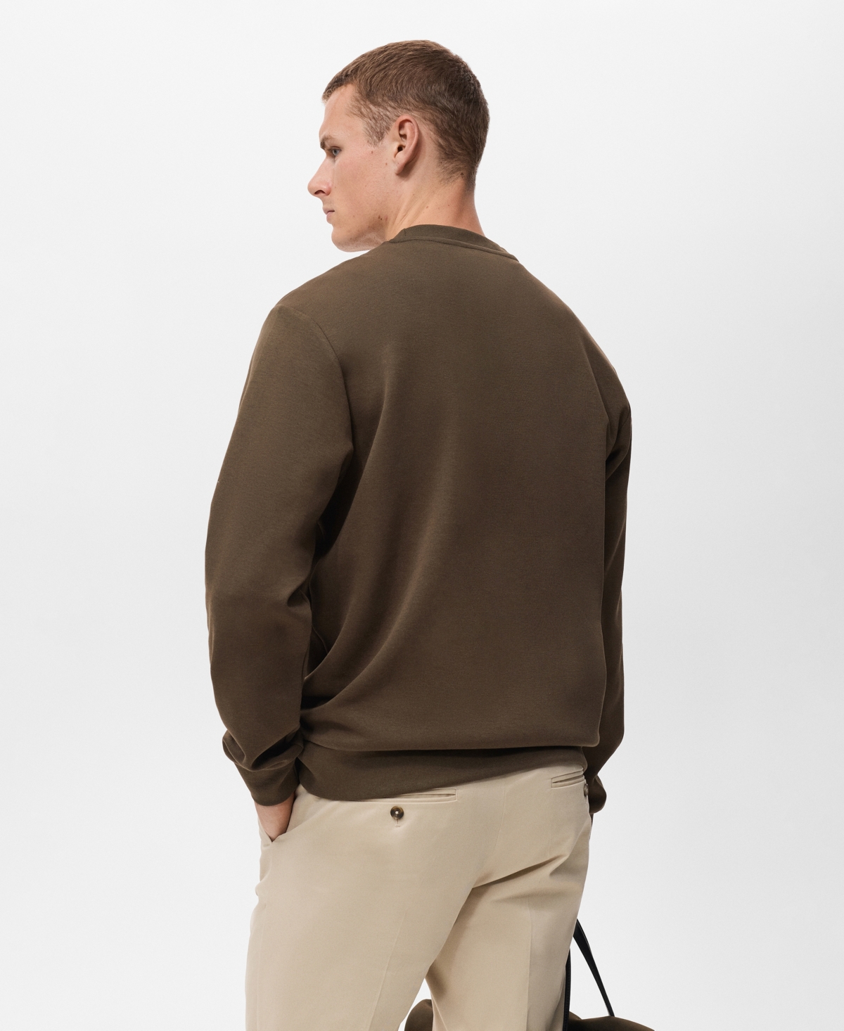 Mango Men's Regular-fit Cotton Sweatshirt In Brown