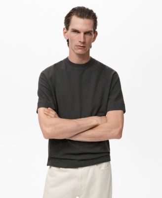 MANGO - Men's Textured Cotton T-Shirt