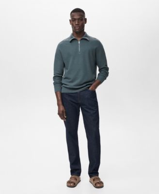 MANGO - Men's Microstructure Zipper Collar Sweater