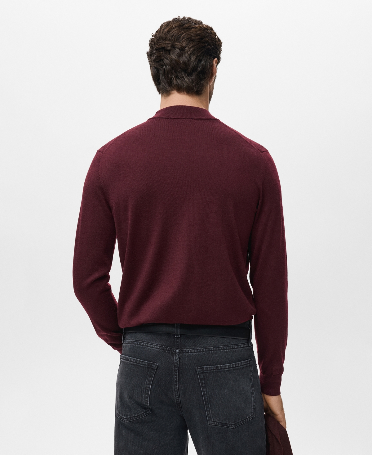 Mango Men's Wool Turtleneck Sweater In Burgundy