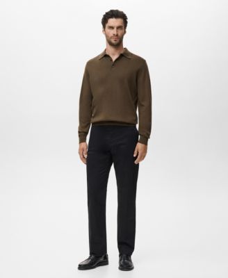 MANGO - Men's Wool Knitted Polo Sweater