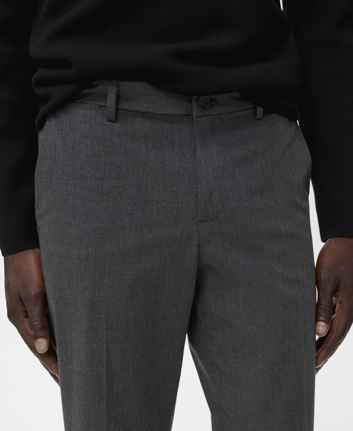 Mango Bologna Slim Fit Stretch Pants In Gray
