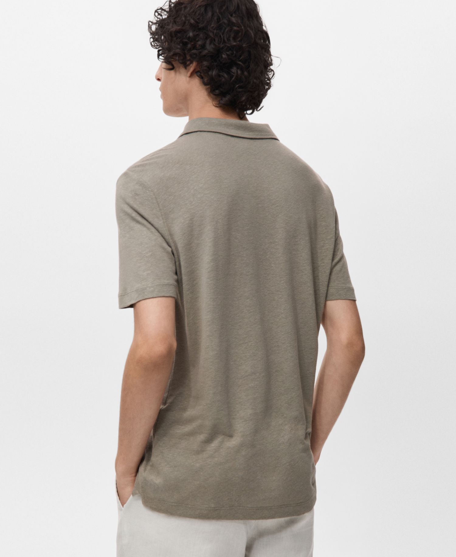 Men's Linen Blend Slim Fit Polo Shirt