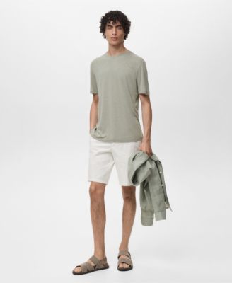 MANGO - Men's Linen Slim-Fit T-Shirt