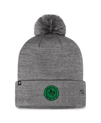 Men's Gray Dallas Stars Authentic Pro Home Ice Pom with Cuffed Knit Hat