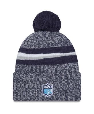 Men's Navy Tennessee Titans 2023 Sideline Pom with Cuffed Knit Hat