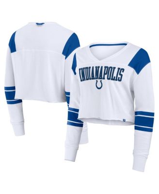 Fanatics - Women's White Indianapolis Colts Stretch Cropped Fashion Long Sleeve T-Shirt