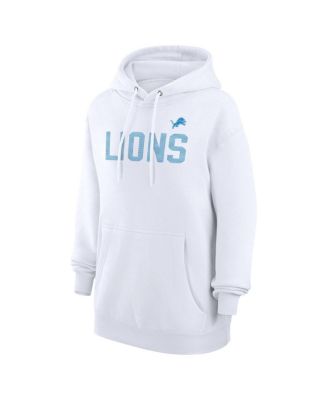 Women's White Detroit Lions Dot Print Pullover Hoodie