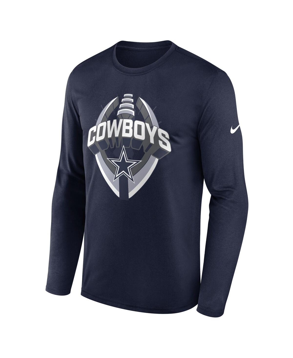 Nike Men's Navy Dallas Cowboys Primetime Legend Icon Performance Long Sleeve T-shirt In Blue