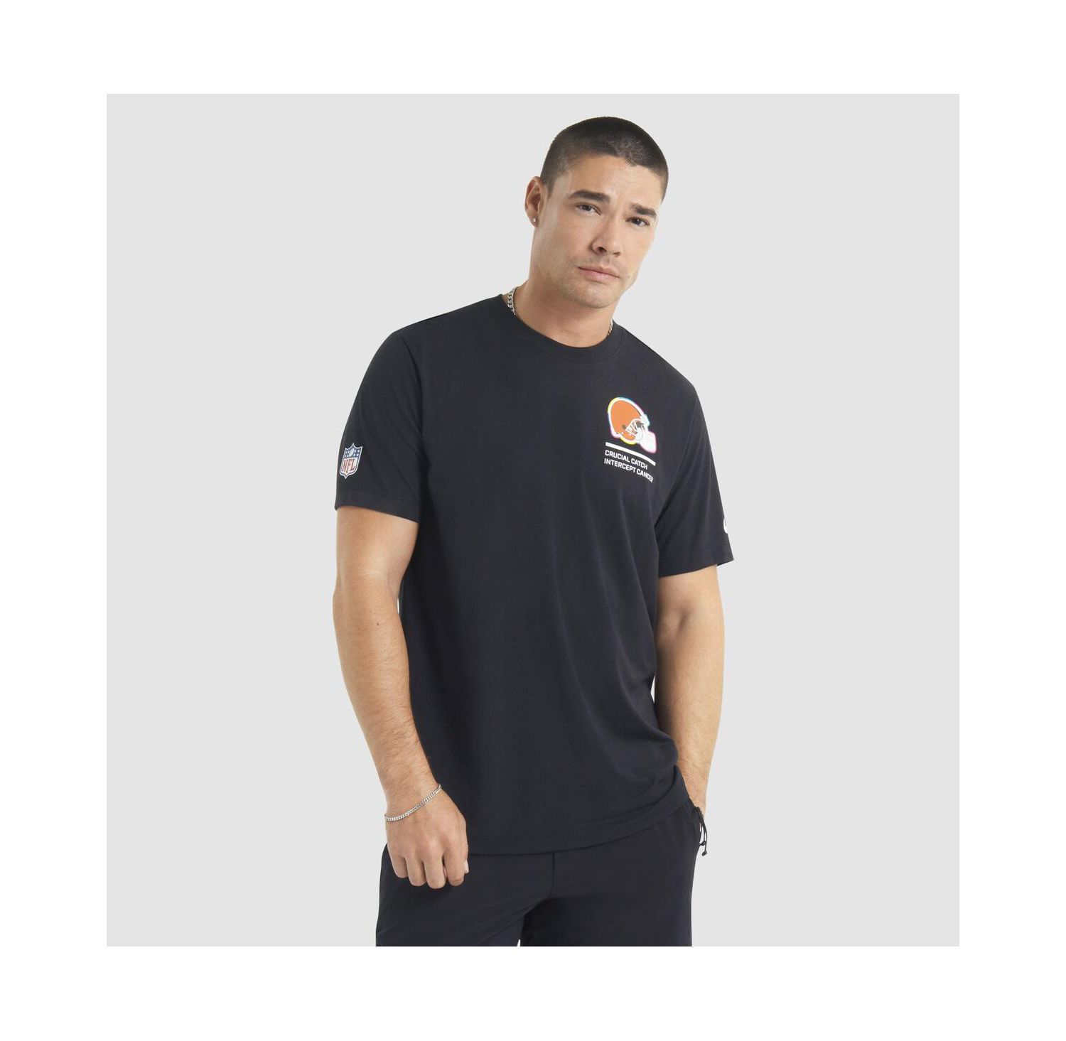 Men's Black Cleveland Browns 2025 NFL Crucial Catch Tri-Blend Dri-FIT T-Shirt