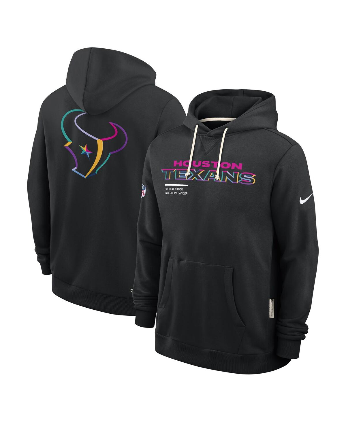 Nike Houston Texans Crucial Catch Sideline  Men's Dri-fit Nfl Pullover Hoodie In Black