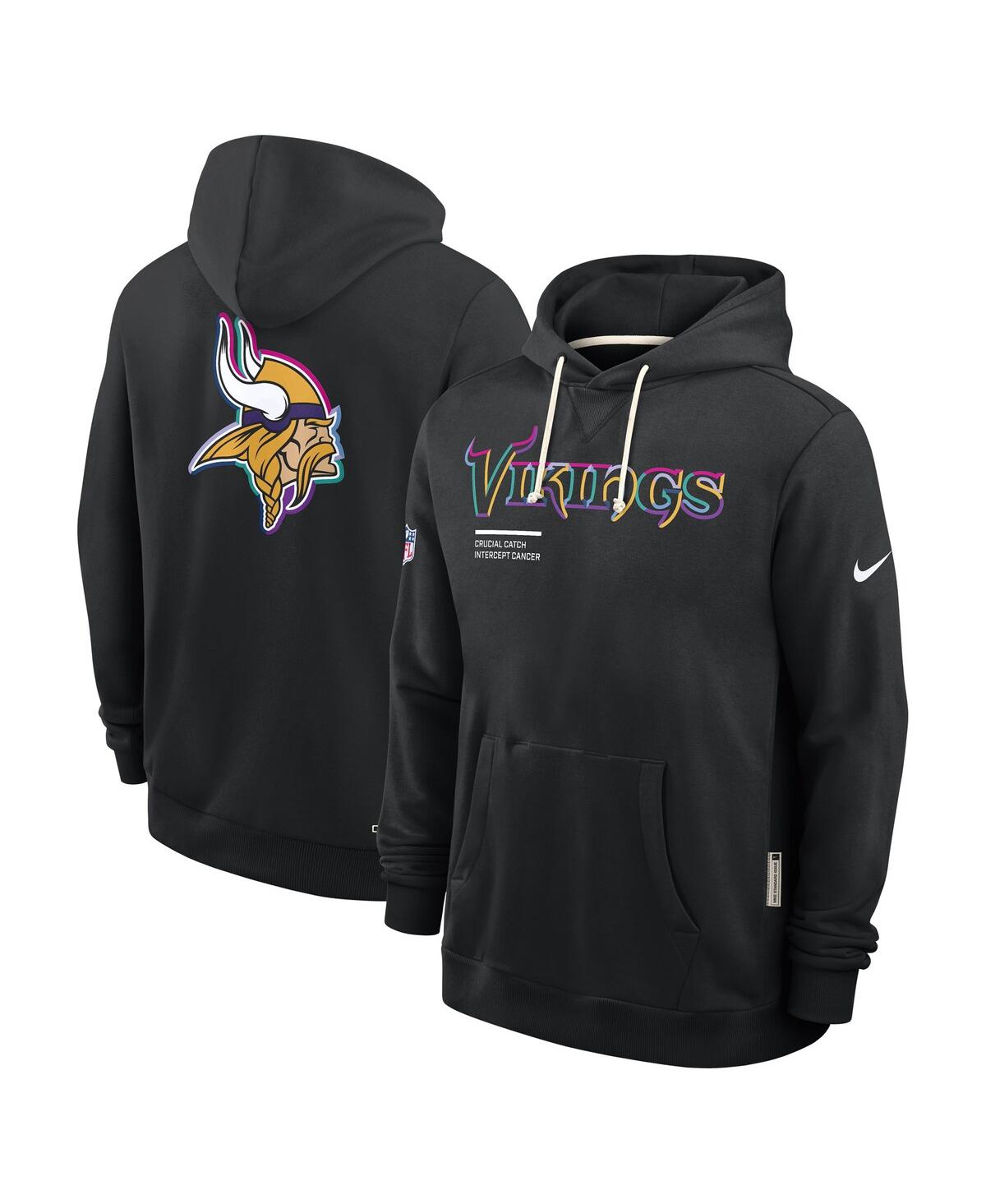 Nike Minnesota Vikings Crucial Catch Sideline  Men's Dri-fit Nfl Pullover Hoodie In Black