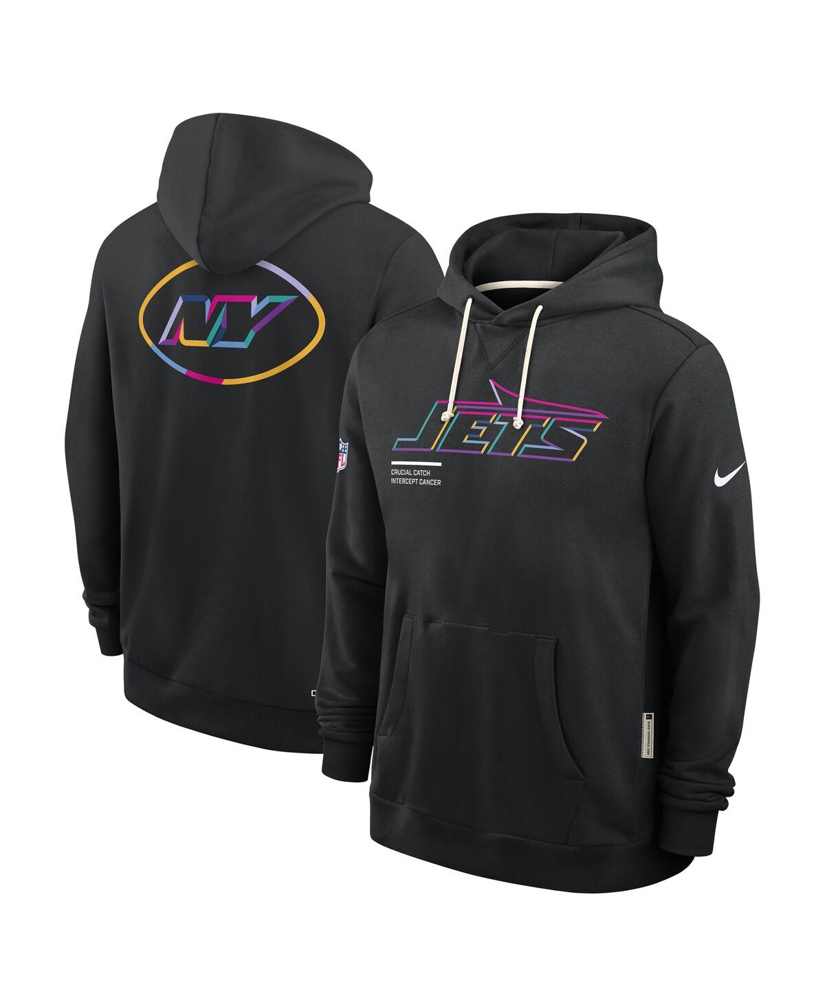 Nike New York Jets Crucial Catch Sideline  Men's Dri-fit Nfl Pullover Hoodie In Black