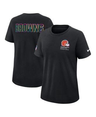 Women's Black Cleveland Browns 2025 NFL Crucial Catch Tri-Blend Dri-FIT T-Shirt