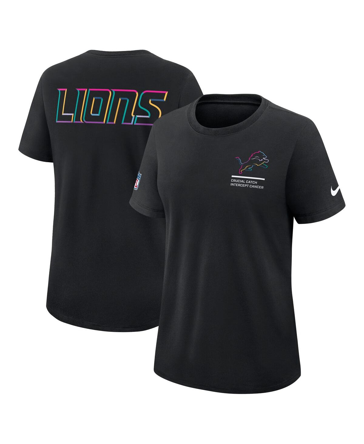 Nike Women's Black Detroit Lions 2025 Nfl Crucial Catch Tri-blend Dri-fit T-shirt In Black
