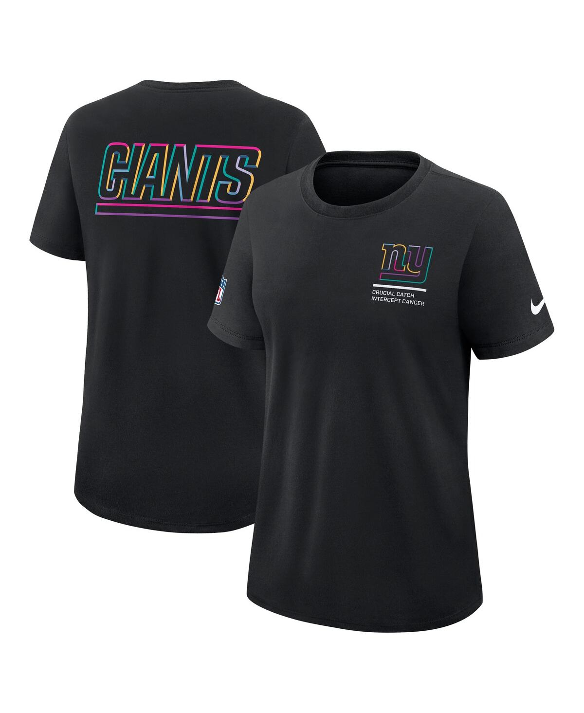Nike Women's Black New York Giants 2025 Nfl Crucial Catch Tri-blend Dri-fit T-shirt In Black