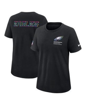 Women's Black Philadelphia Eagles 2025 NFL Crucial Catch Tri-Blend Dri-FIT T-Shirt