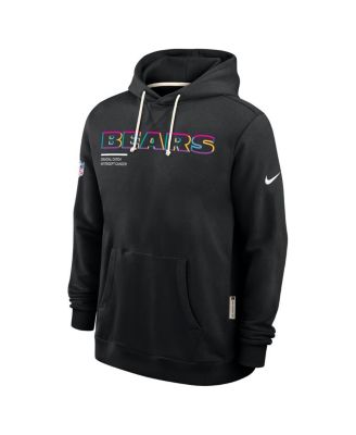 Men's Black Chicago Bears Tall 2025 NFL Crucial Catch Sideline Standard Issue Dri-FIT Hoodie