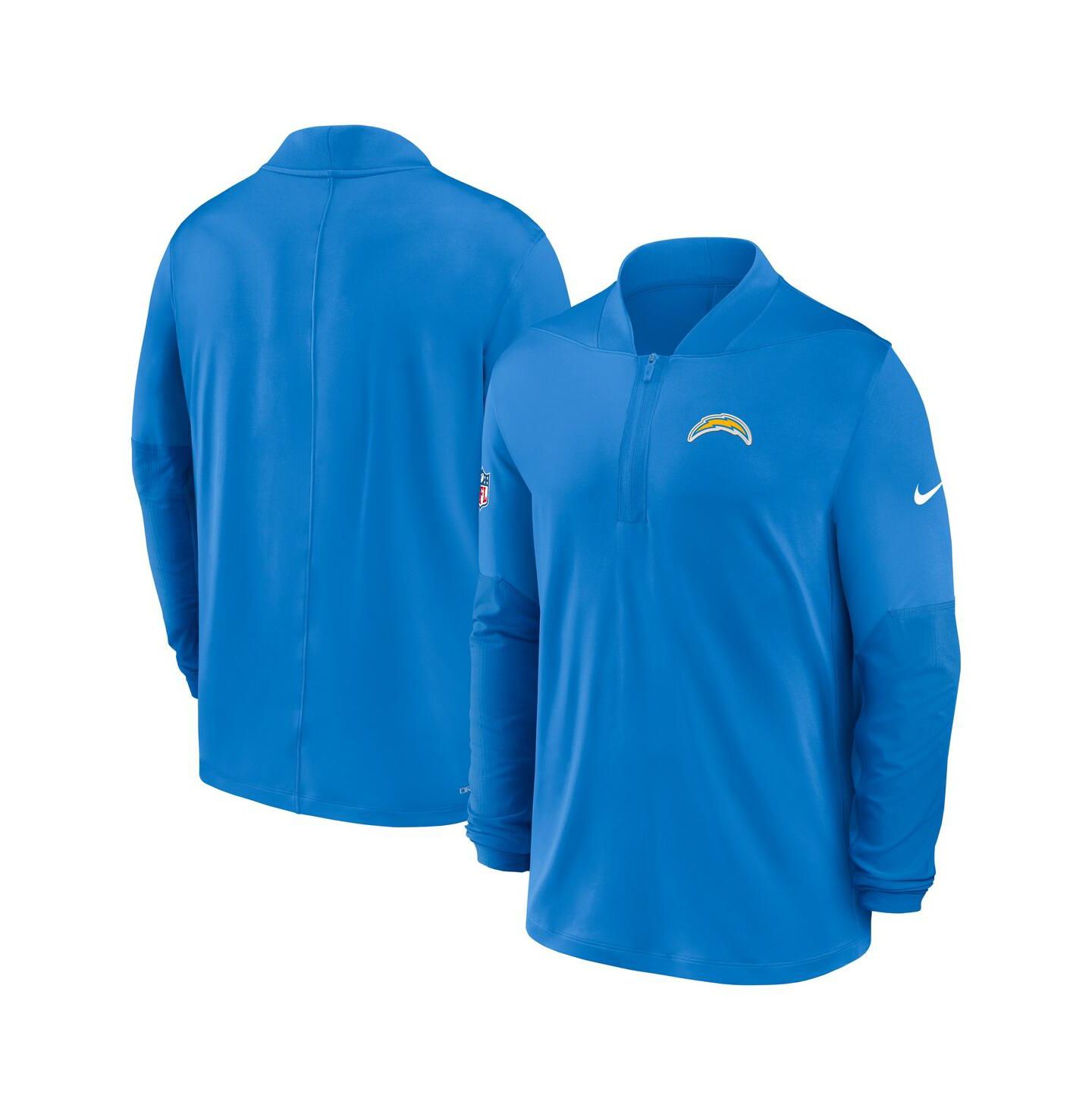 Мужская толстовка Nike Powder Blue Los Angeles Chargers Sideline Dri-FIT Half-Zip Pullover — фото 4