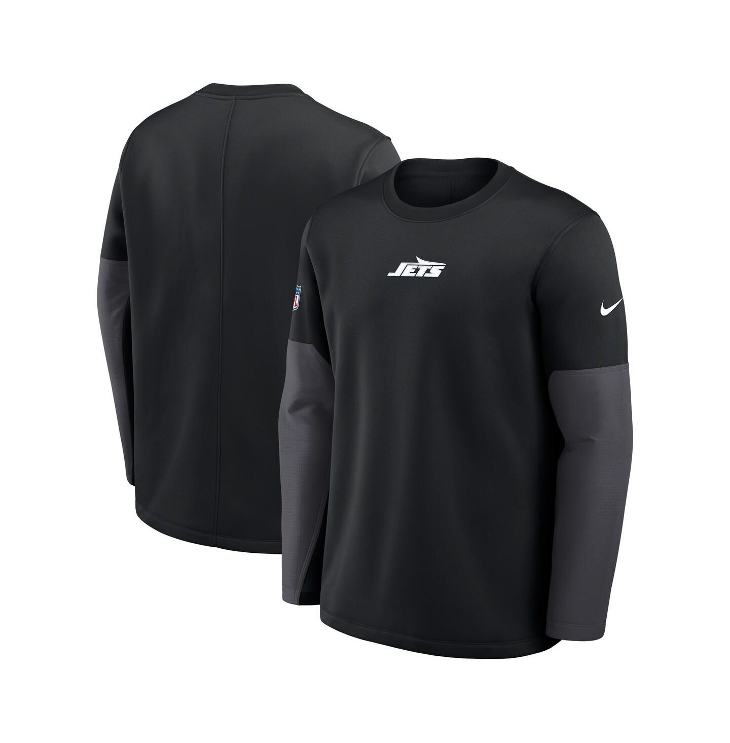 Мужская футболка Nike Black New York Jets Sideline Scripted to Win Performance Long Sleeve — фото 4